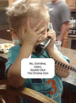 Technophobic grandma